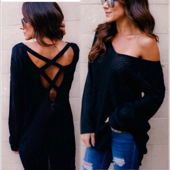 Last 1 New Cable Knit Cross Back Sweater M/L - Picture 4 of 8